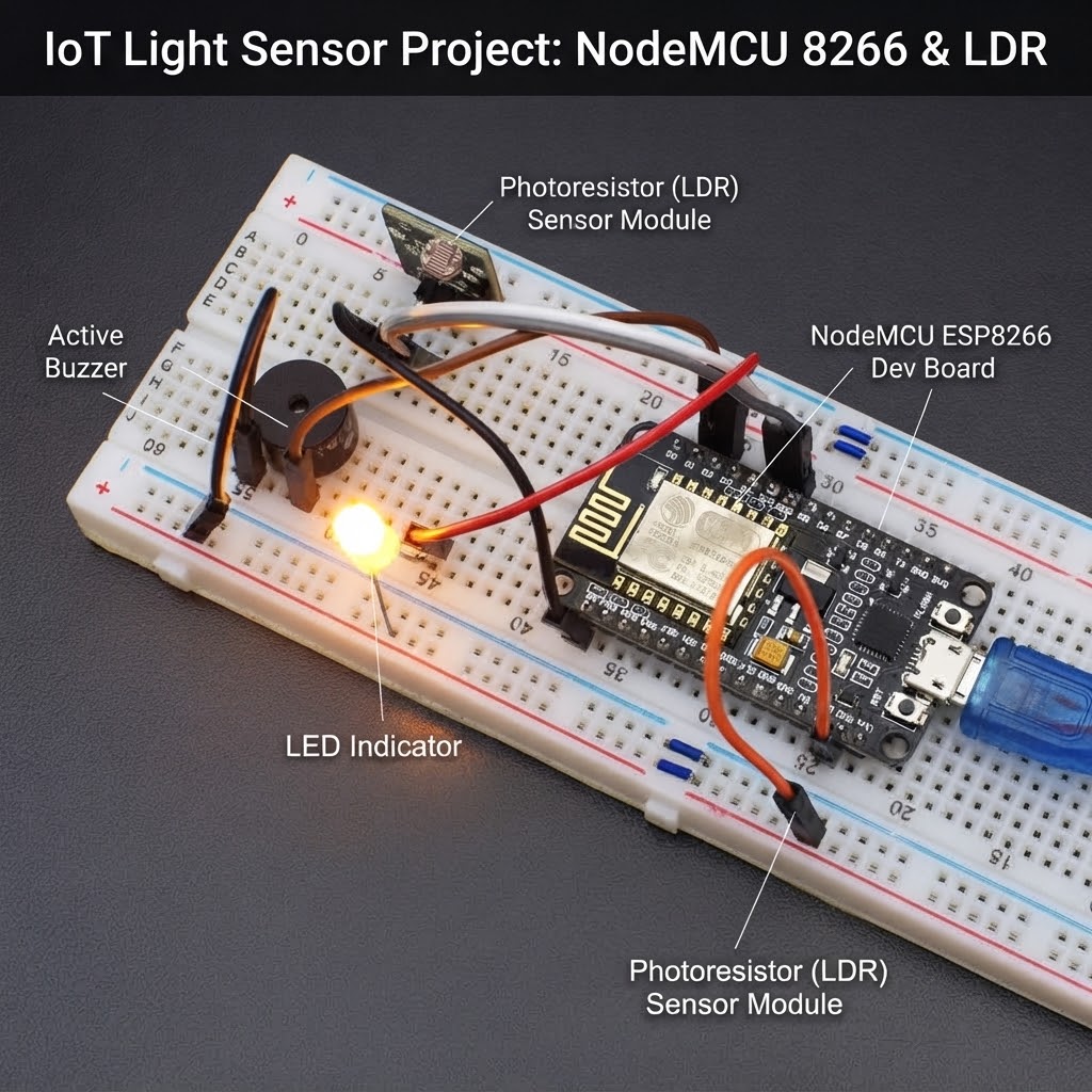 Cover LED Otomatis Menggunakan Sensor LDR dan NodeMCU